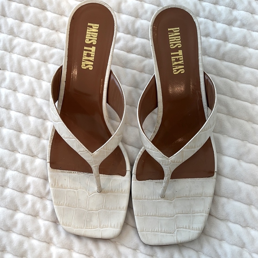 Paris Texas Croc Embossed Kitten Heel